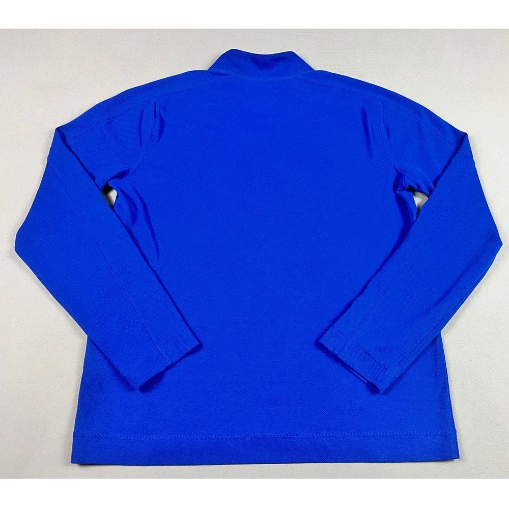 Banana Republic Core Temp Mens Medium Blue Quarter Zip Pullover‎ Minimalist EUC